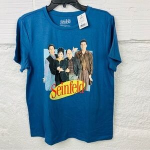 NWT SEINFELD t.v show blue cast graphic cotton unisex short sleeve shirt medium